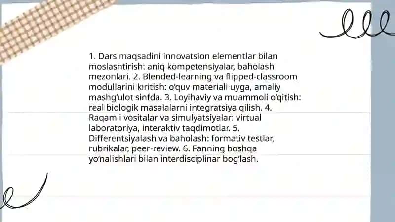 Biologiya darslarida noan'anaviy usullarni qo'llash metodologiyasi 4