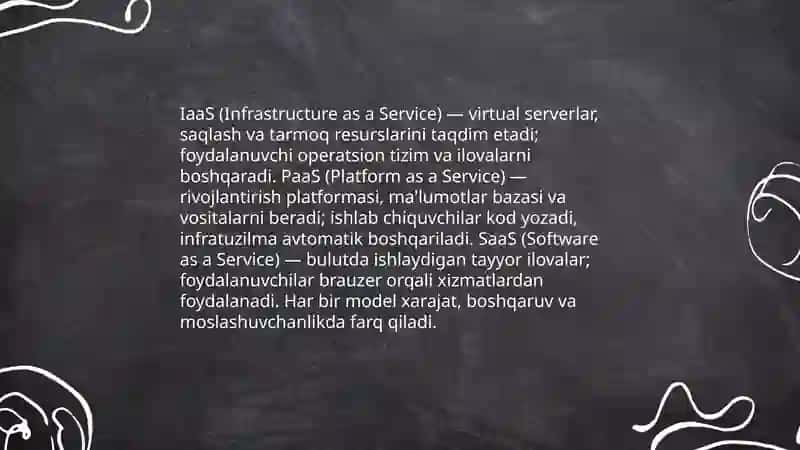 Bulutli texnologiyalar va ularning turlari 4
