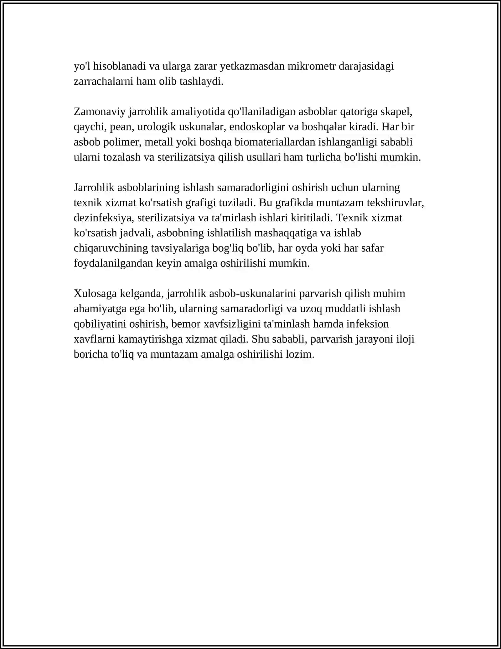 XIRURGIK STOMANI PARVARISH QILISH 4