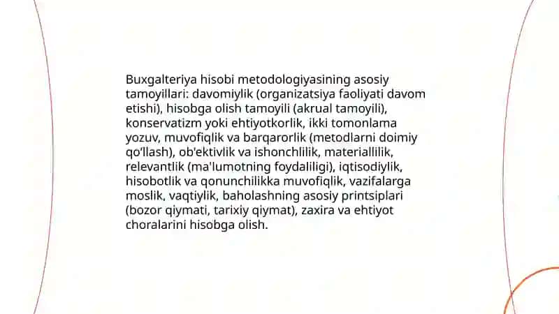 Bugalteriya hisobi metodi va predmetlar 4