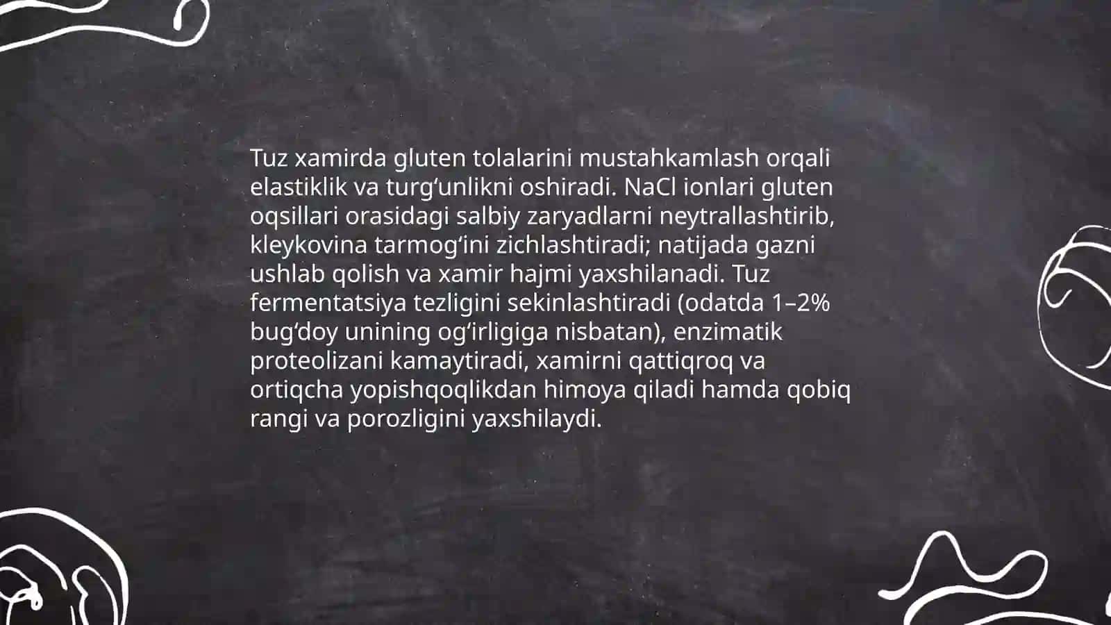 Non Mahsulotlari xamirini tayyorlashda shakarning, tuzning achitqining va suvning ahamiyati by Erkinov Hayotbek Muxitdin o’g’li 4