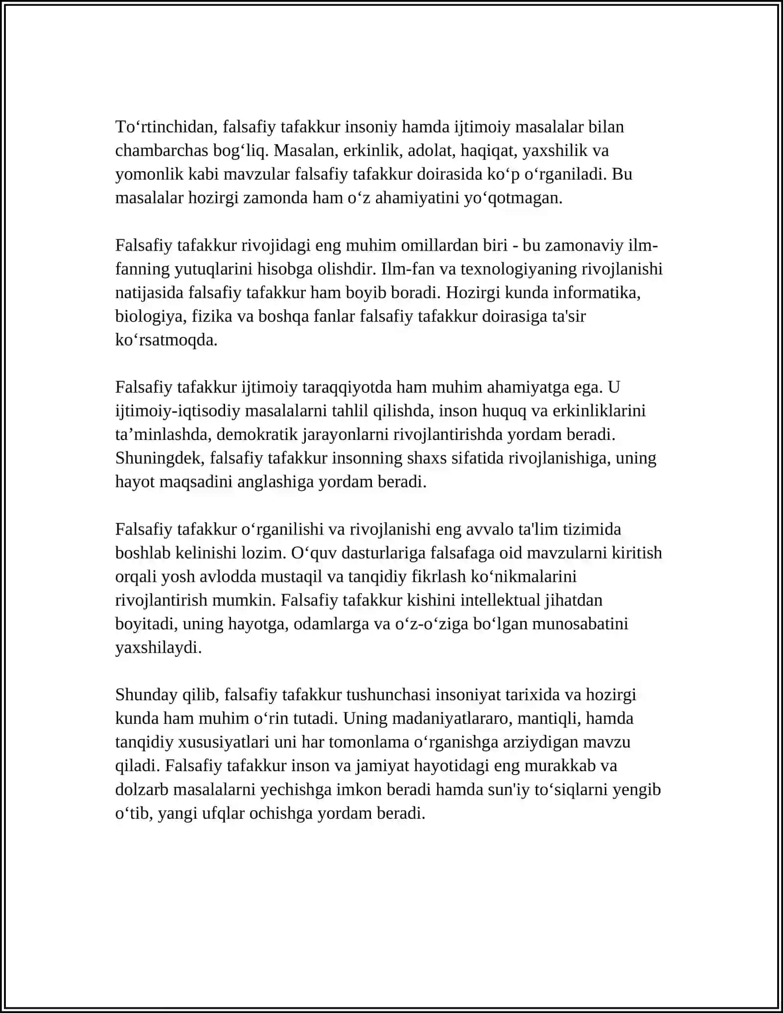 FALSAFIY TAFAKKUR TARAQQIYOTI BOSQICHLARI 4