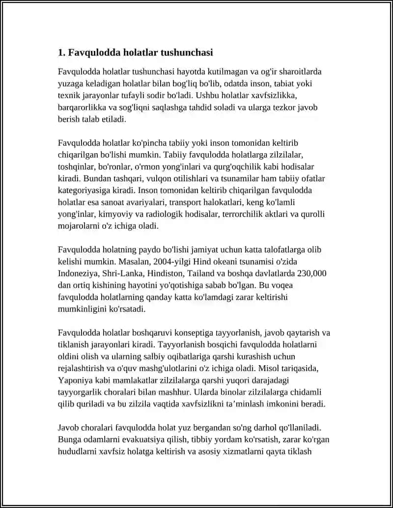 FAVQULOTDA HOLATLAR VA UNDA TIBBIY XODIM CHORA TADBIRLARI 4