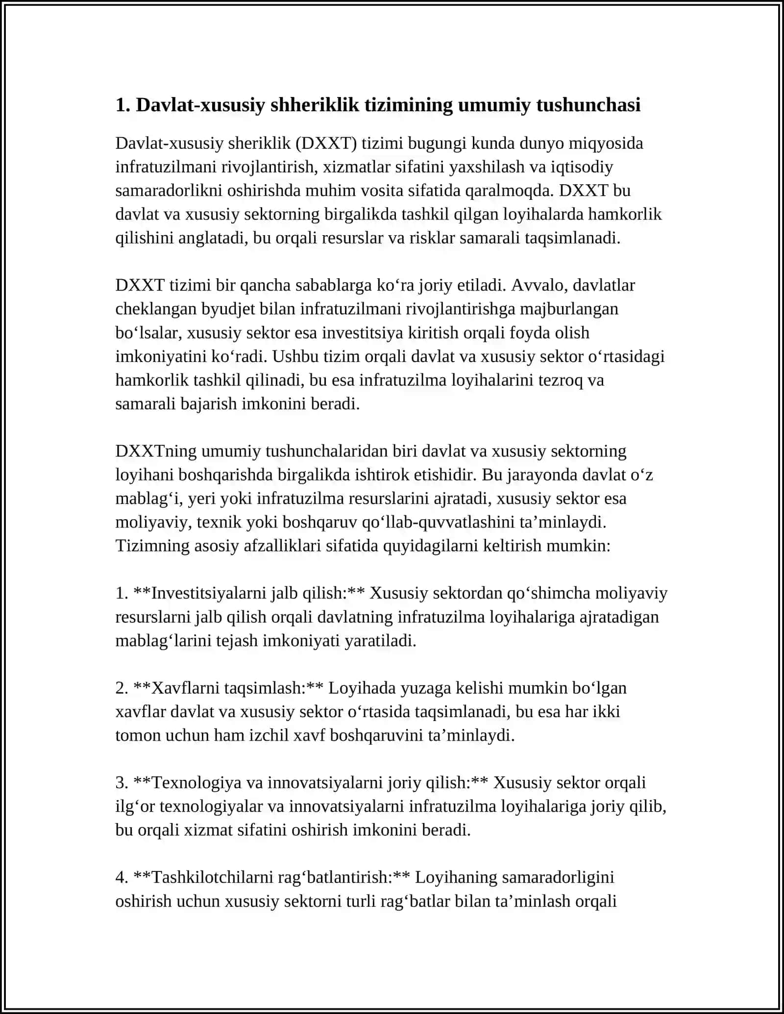DAVLAT XUSUSIY SHERIKLIK TIZIMI ASOSIDA FAOLIYAT YURITAYOTGAN KORXONALARNI BOSHQARISHNING XORIJIY TAJRIBASI 4