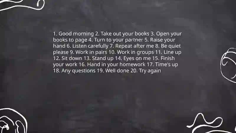 The language of the classroom 4