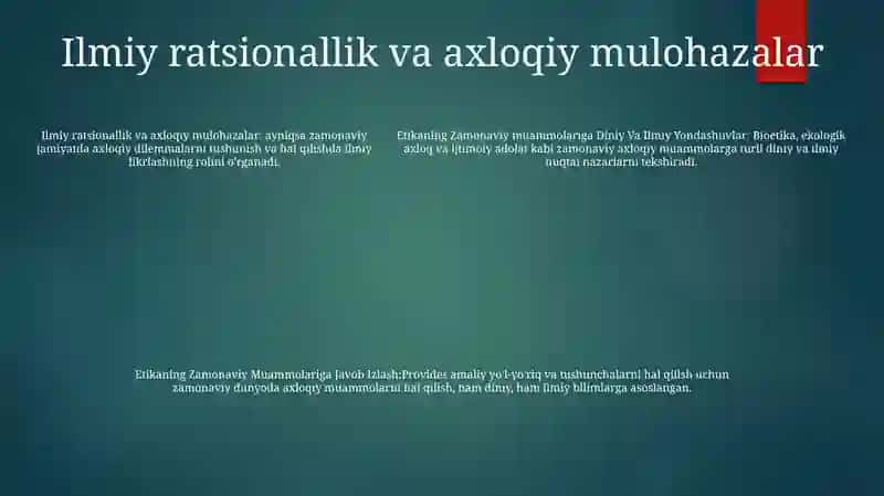 Etikaning Zamonaviy Muammolariga Diniy Va Ilmiy Yondashuvlar 4