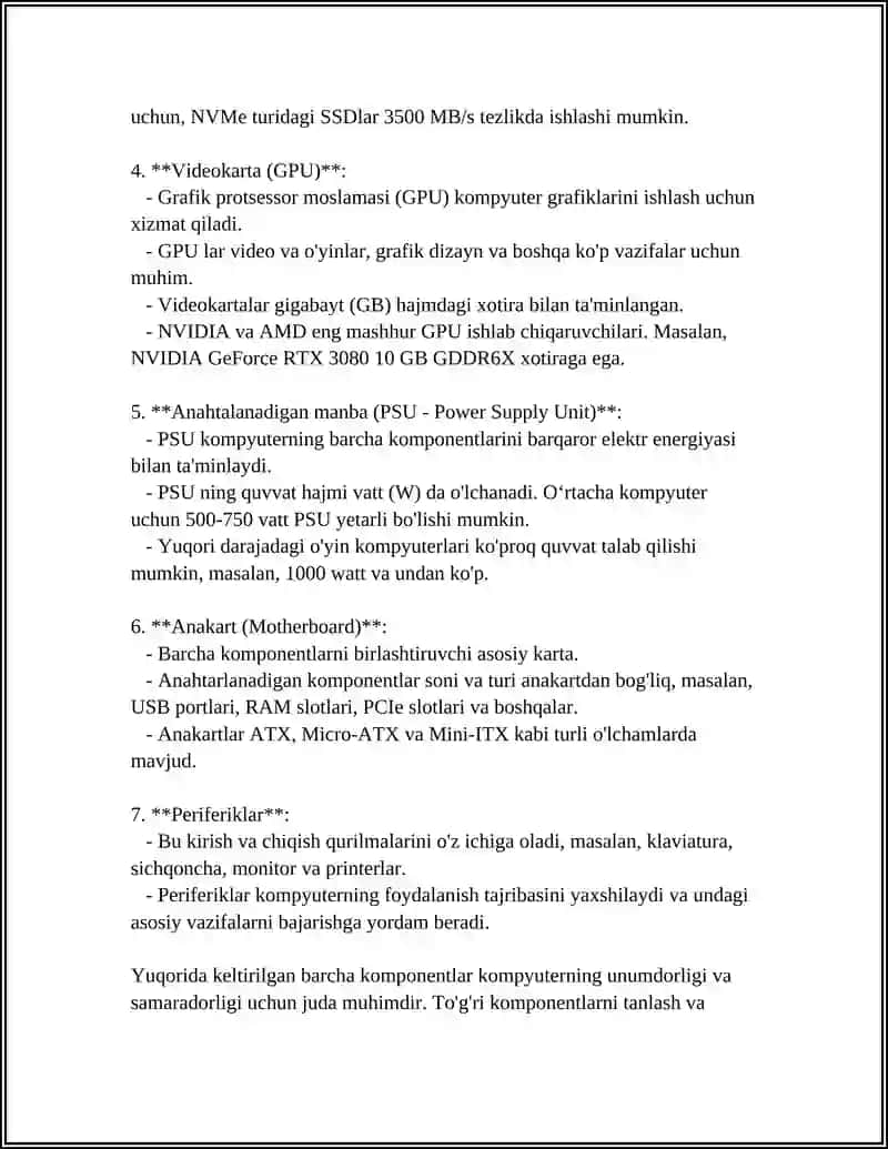 KOMPYUTER TEXNOLOGIYASI ASBOBLARI VA MASXETI TURLARI QO'LLANILADI 4