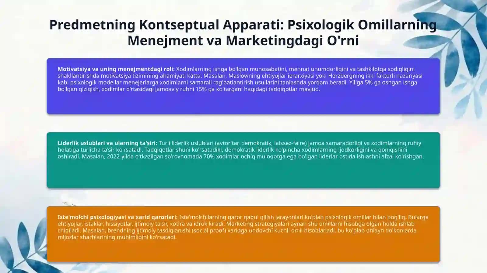 Menejment va marketing psixologiyasining predmeti vatadqiqot obyekti mavzusida slayd taqdimot 4