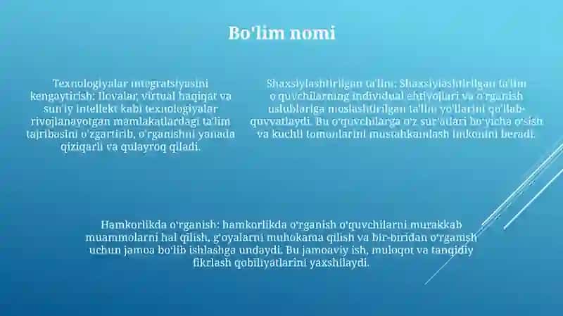 Rivojlangan Mamlakatlarda Ta'lim Tizimida Zamonaviy Yondashuvlar 4