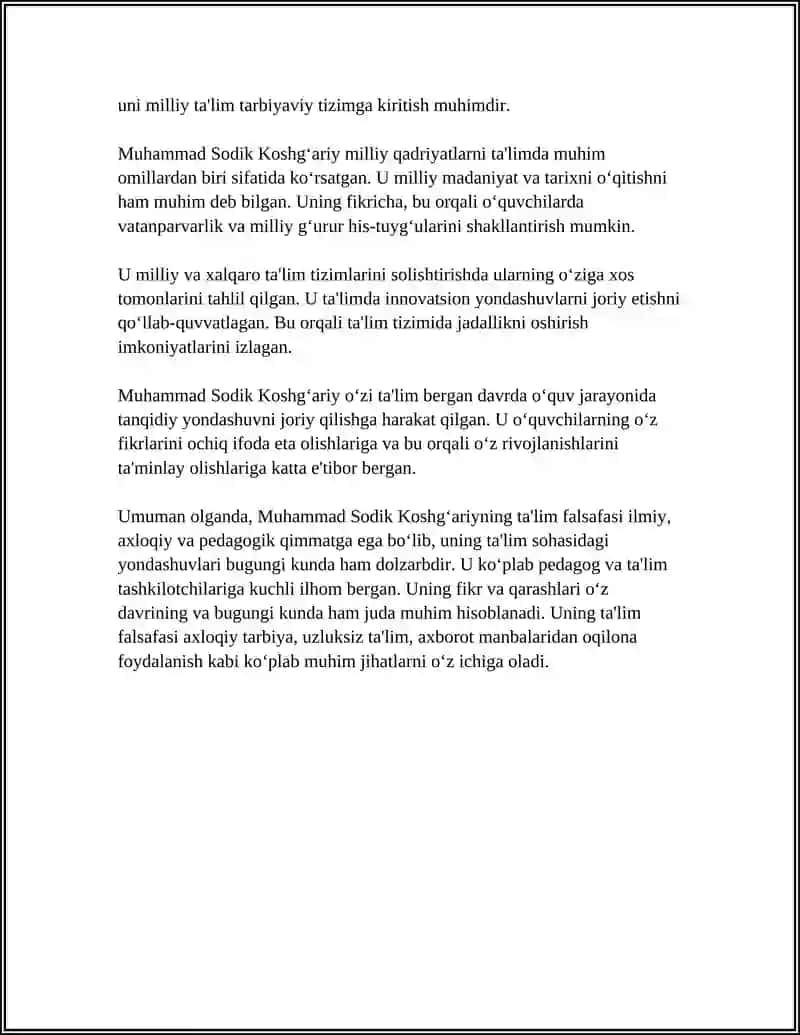 MUHAMMAD SODIK KOSHG‘ARIYNING PEDAGOGIK QARASHLARI 4