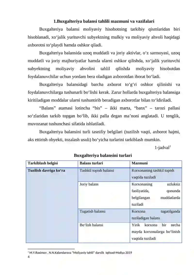 Buxgalteriya Balansi va Uning Tarkibiy Tuzilishi Tahlili 4