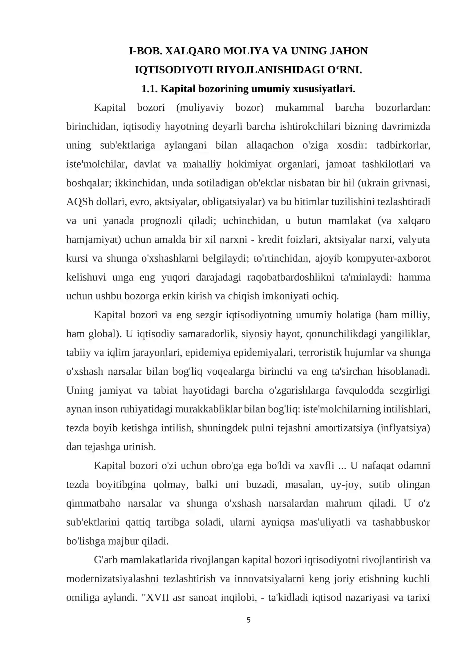 Xalqaro kapital bozori va ularning rivojlanish xususiyatlari 4