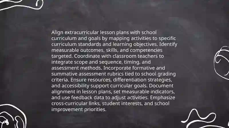 Preparation of extracurricular activity lesson plans 4