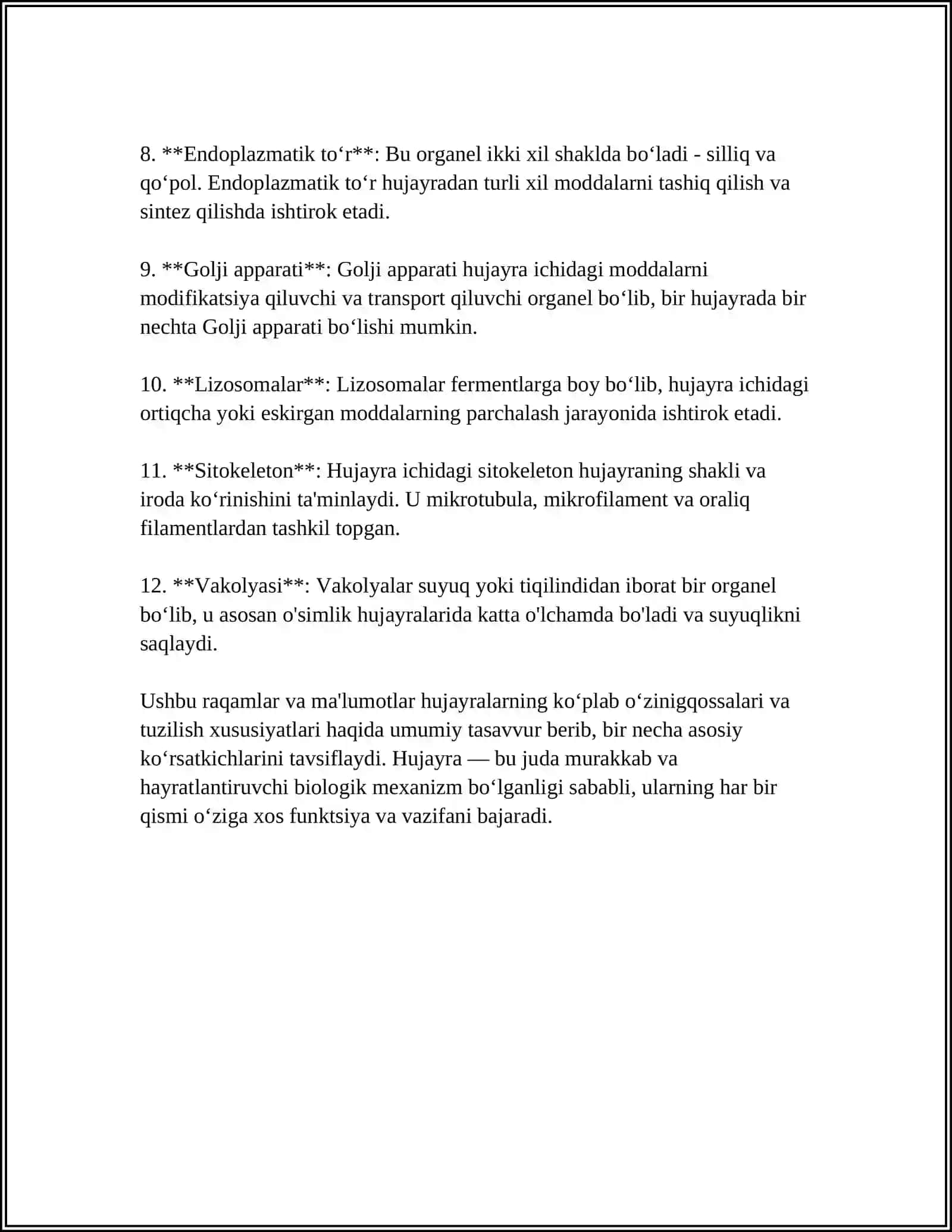 Hujayra va hujayradan tashqari matriks orasidagi munosabatlar 4