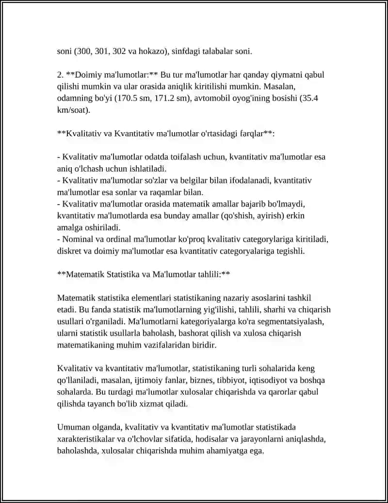 MATEMATIK STATISTIKA ELEMENTLAR 4