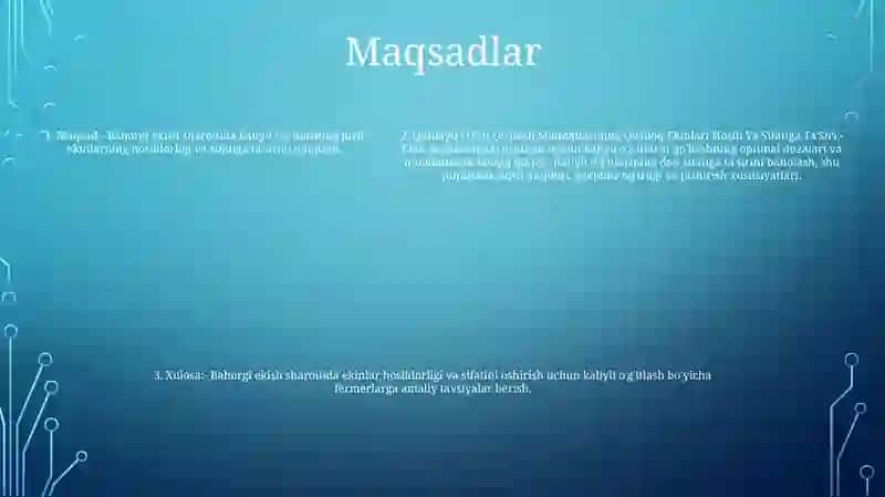 Kaliyli O'G'It Qo'Llash Muddatlarining Qishloq Ekinlari Hosili Va Sifatiga Ta'Siri 4