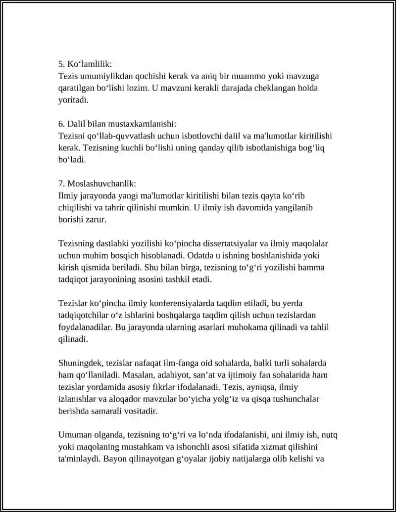 TEZIS VA TEZISLAR TURLARI 4