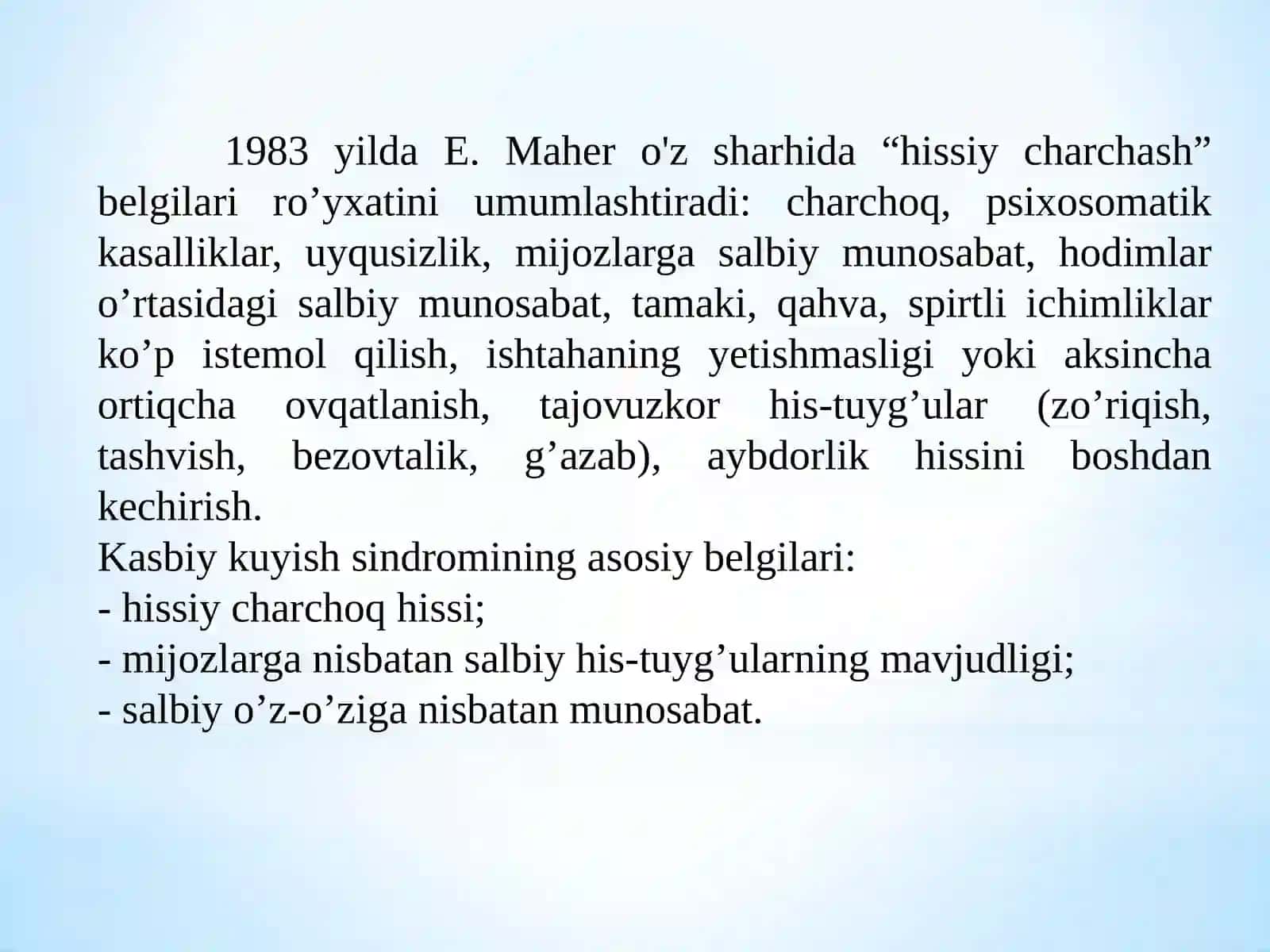 Ijtimoiy xizmat ko‘rsatuvchi mutaxxasislarda kasbiy kuyish holatlari profilaktikasi 4