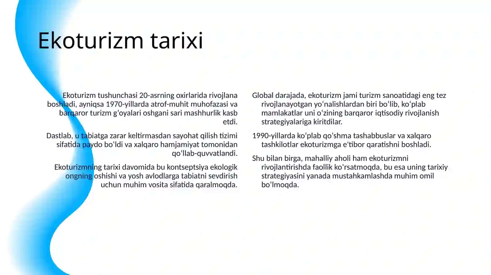 Ekoturizm va Ekologik Boshqaruv Tizimini O’rganish 4