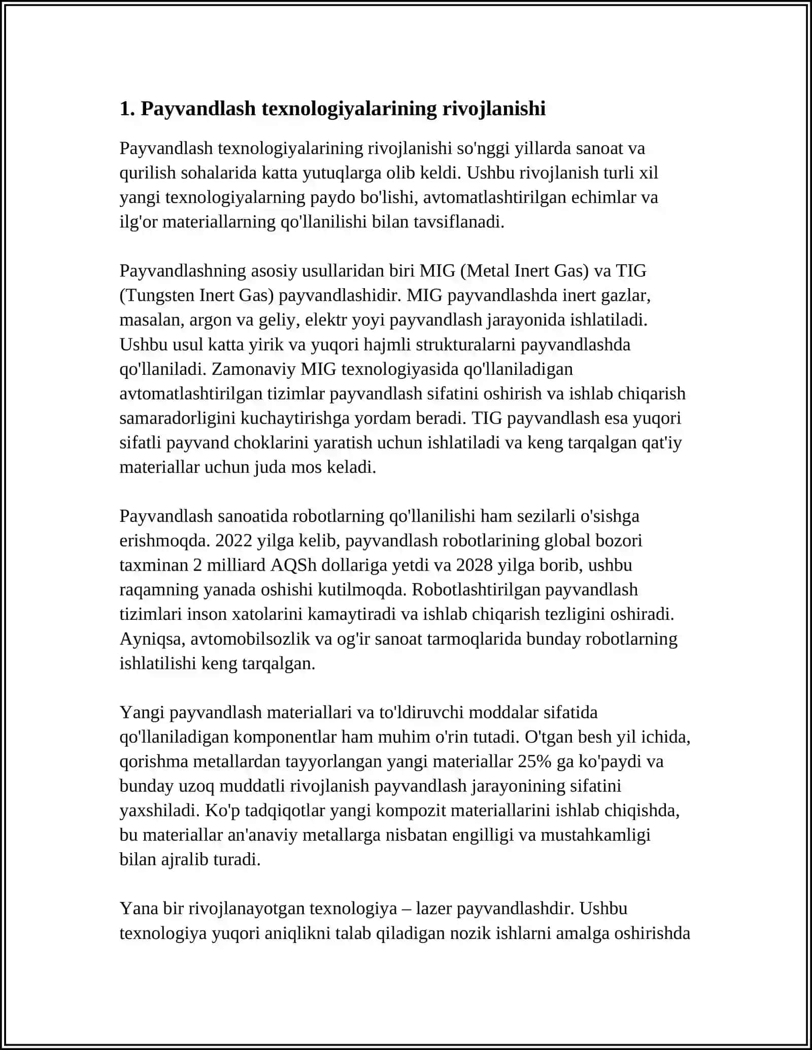OʻZBEKISTON RESPUBLIKASI SANOATIDA PAYVANDLASHNING OʻRNI 4