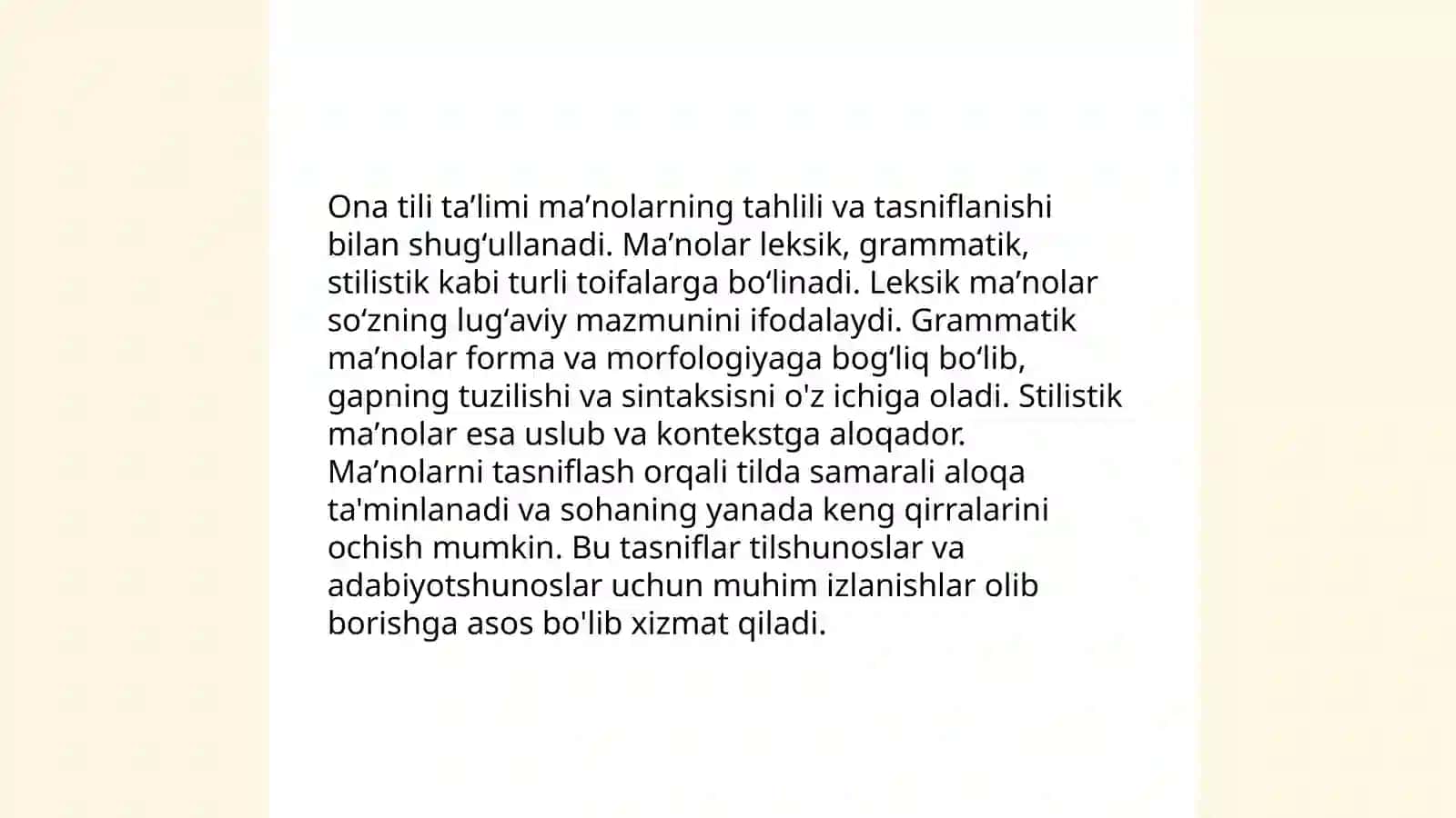 Ona tili lugʻat tarkibining ma'no jihatdan tavsiflanishi 4