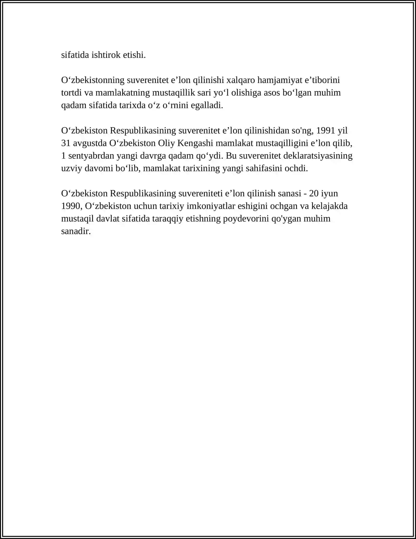 OʻZBEKISTON RESPUBLIKASINING TASHKIL TOPISHI VA TARIXIY AHAMIYATI 4
