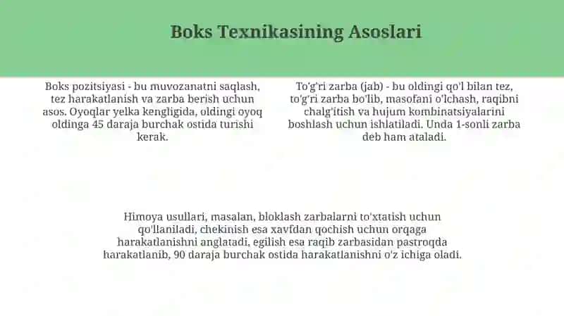 Umumiy va maxsus jismoniy tayyorgarlik mashgalari Boks texnikasini umumiy tushuntirish 4