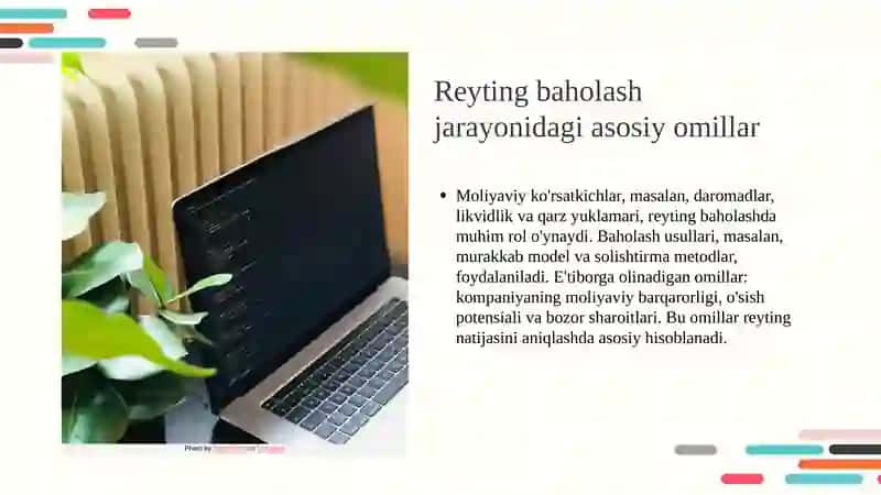 Korxonalar moliyaviy holatini reyting baholash va tahlil qilish 4