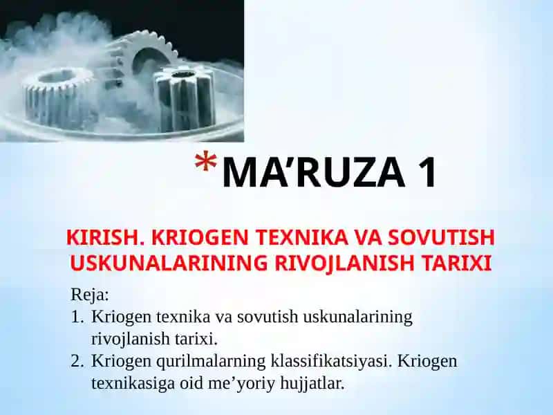 Kriogen texnika va sovutish uskunalari 4