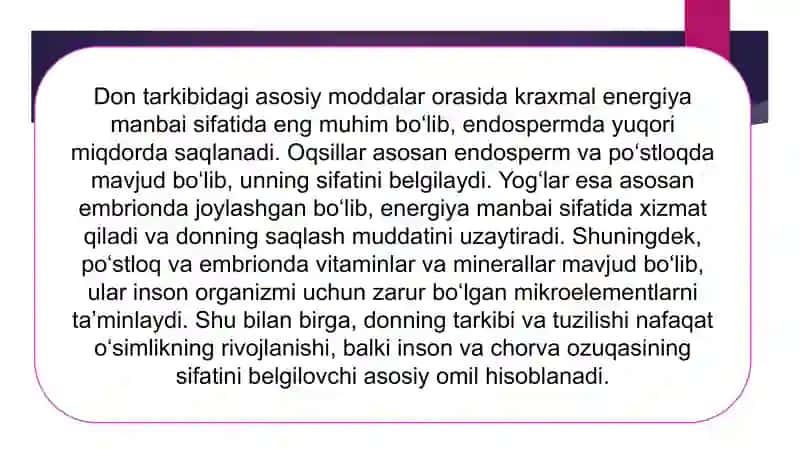 Donlar tuzilishi va ishlab chiqarishdagi ahamyati 4