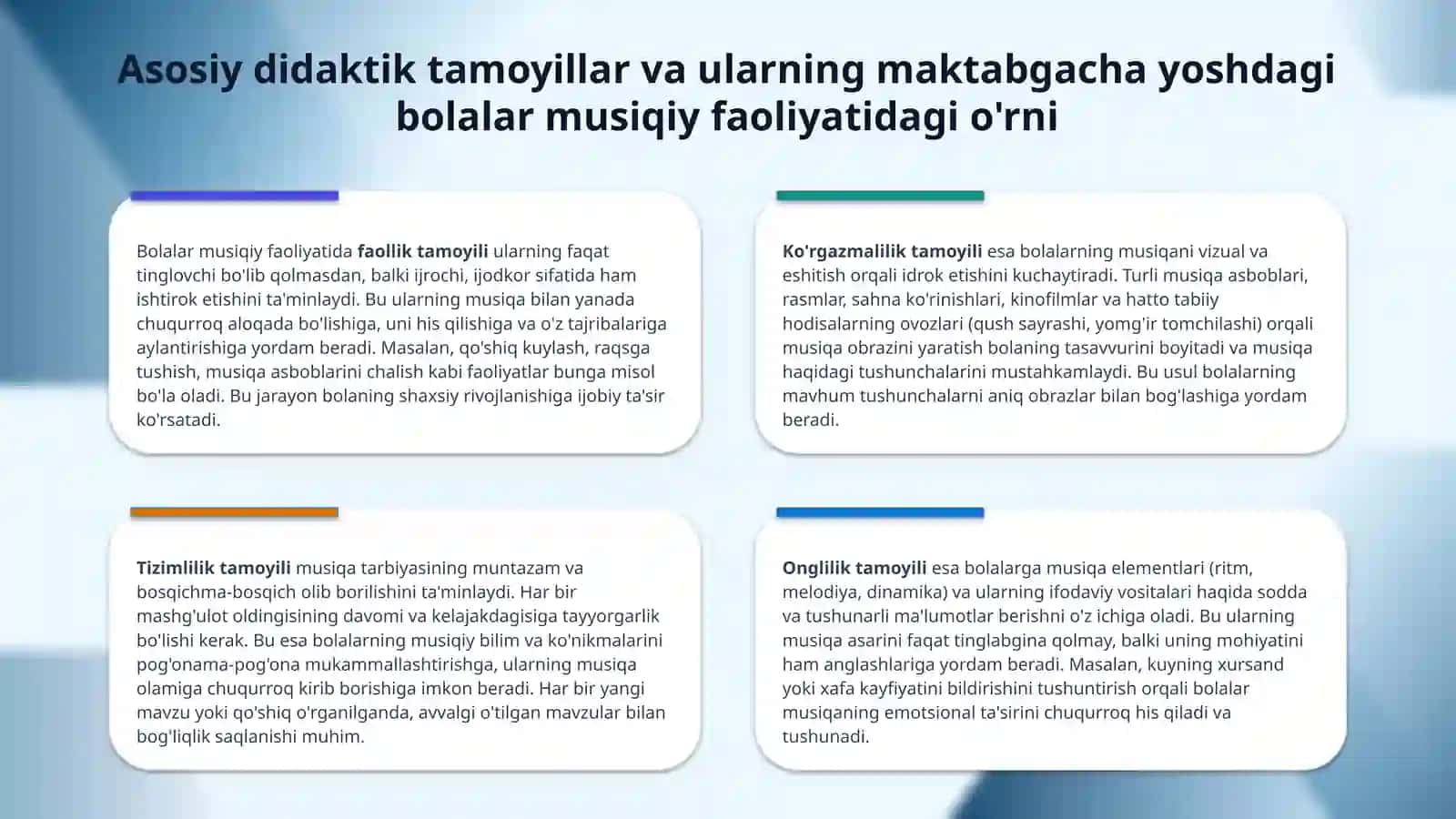 Maktabgacha kichik yoshdagi bolalarning musiqiy faoliyati mazmuni. 4