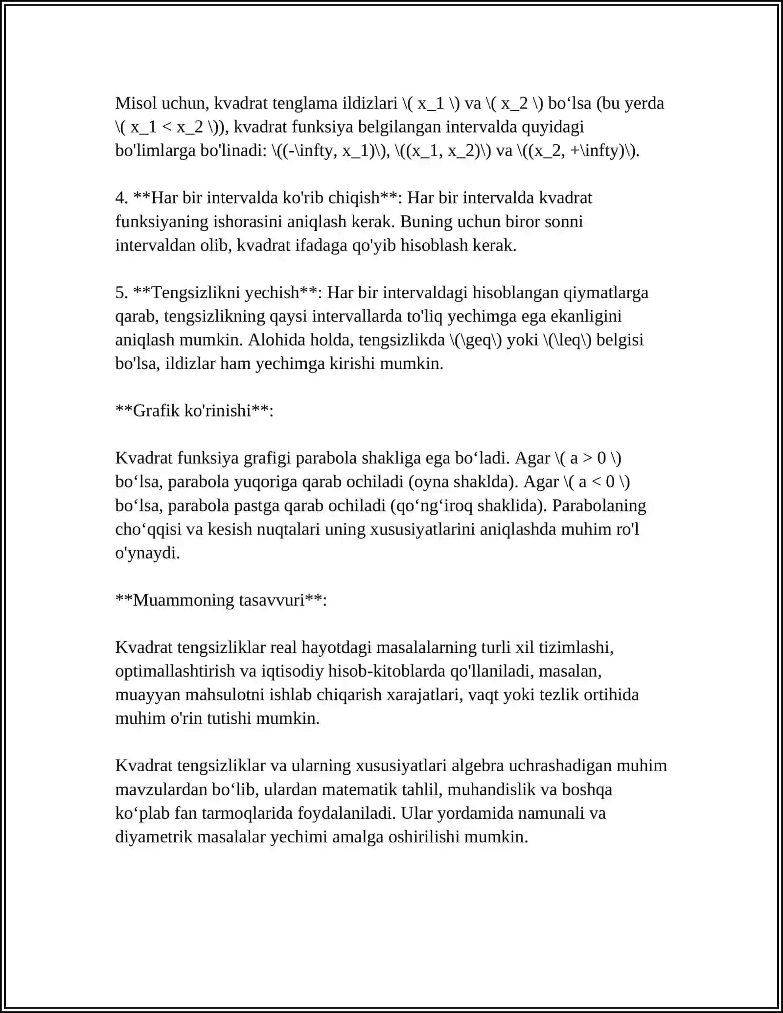 KVADRAT TENGSIZLIK 4