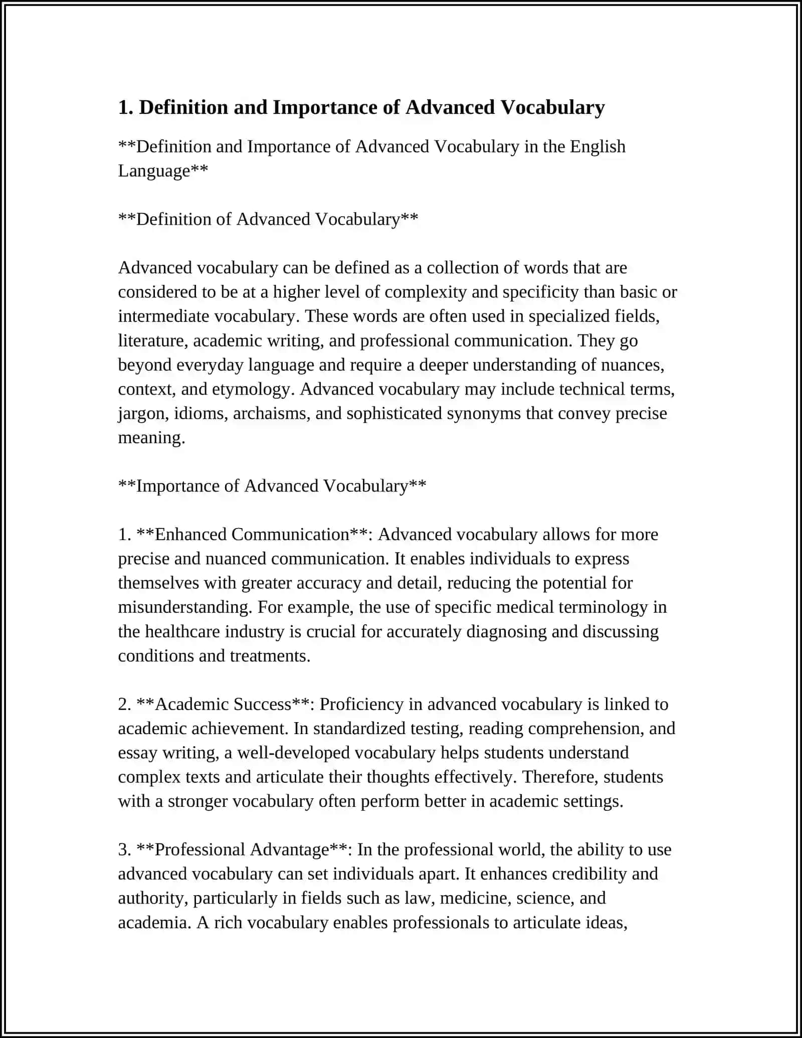 DESIGNING ADVANCED VOCABULARY -BASED ASSESSMENTS FOR HIGH SCHOOL LEARNERS: GUIDE TO DEEPER LEARNING AND LANGUAGE DEVELOPMENT 4