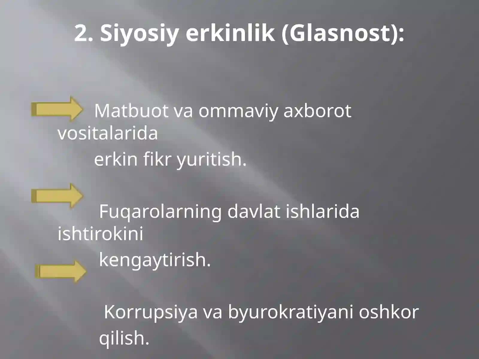 Qayta qurish yillari 4