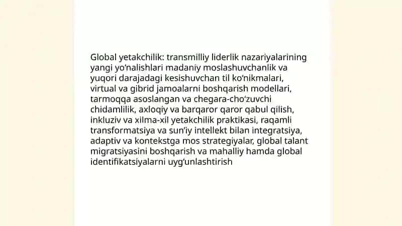 Globalizatsiya sharoitida menejment nazariyalarining yangi yonalishlari 4