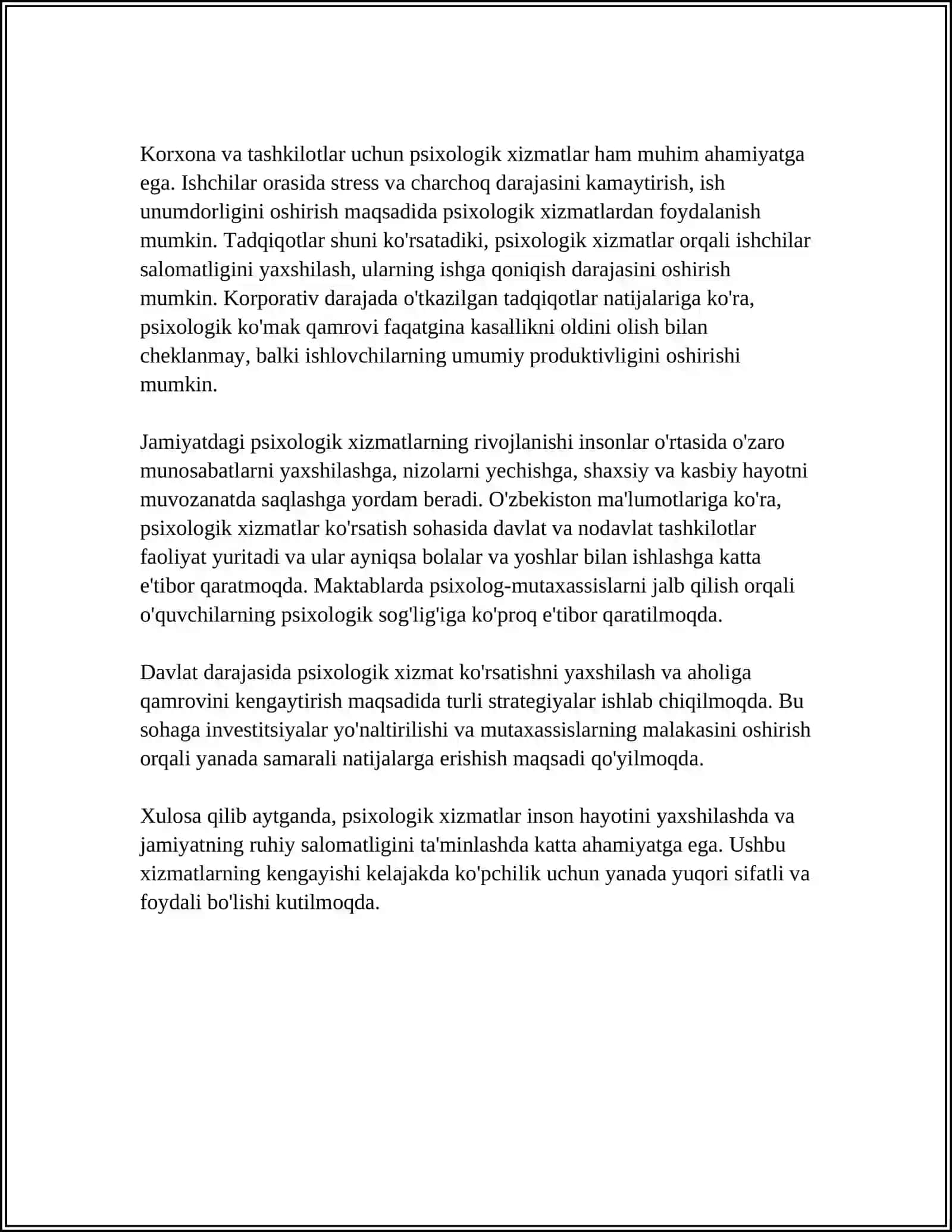 PSIXOLOGIK XIZMATNING SAMARADORLIGINI TAMINLASH MUAMMOLARI 4