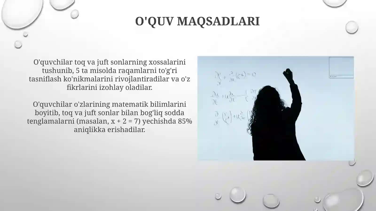 Toq va juft sonlar mavzusida ochiq dars ishlanmasi 4