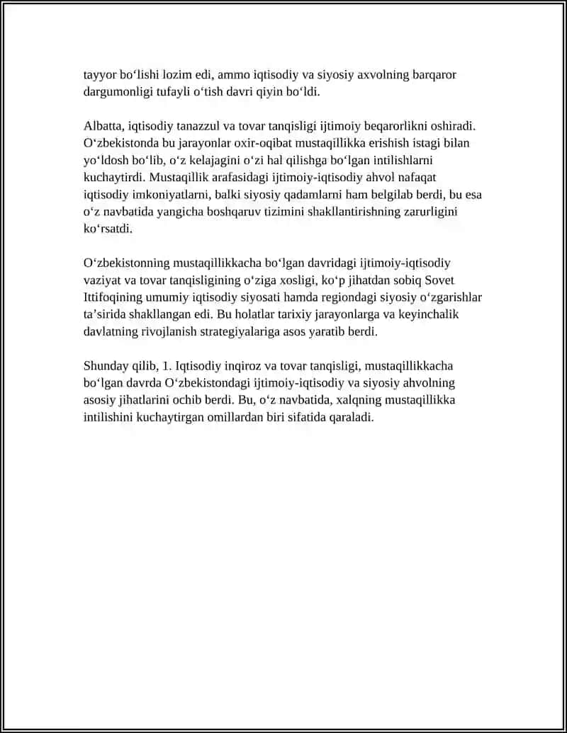 MUSTAQILLIK ARAFASIDA RESPUBLIKADAGI IJTIMOIY-IQTISODIY VA SIYOSIY AHVOL 4