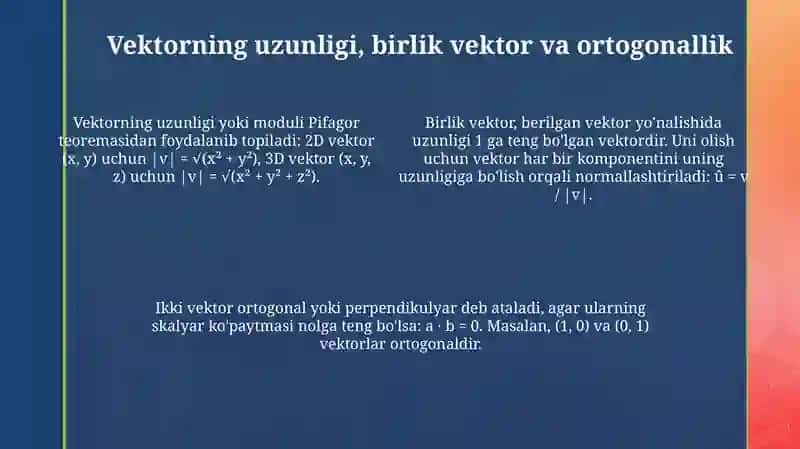 Vektorlar algebrasi 4
