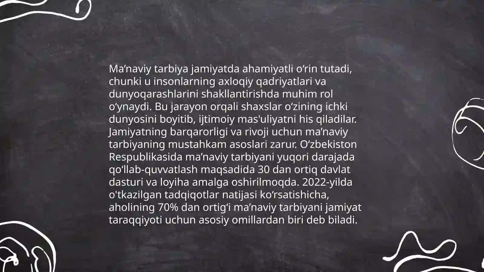 Tarbiya tizimida barkamol insonni ma’naviy tarbiyalash masalalari. Unda milliy qadriyatlarning ahamiyati. 2. Milliy tarbiyaning tarixiy ildizlari. Milliy tarbiyaning mazmuni va mohiyati 4