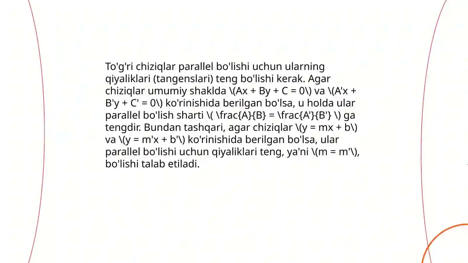 Ikki to'g'ri chiziqning o'zaro kesishuvi 4