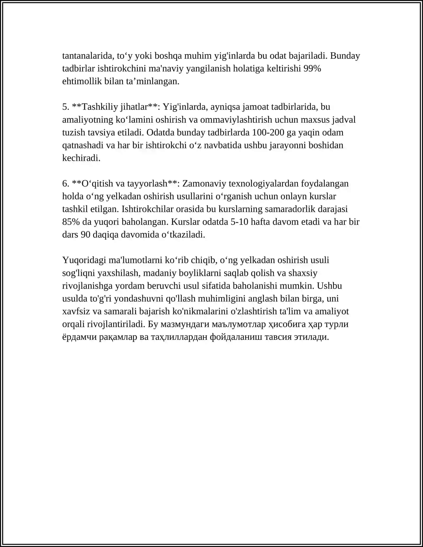 OʻNG YELKADAN OSHIRIB TASHLASH 4