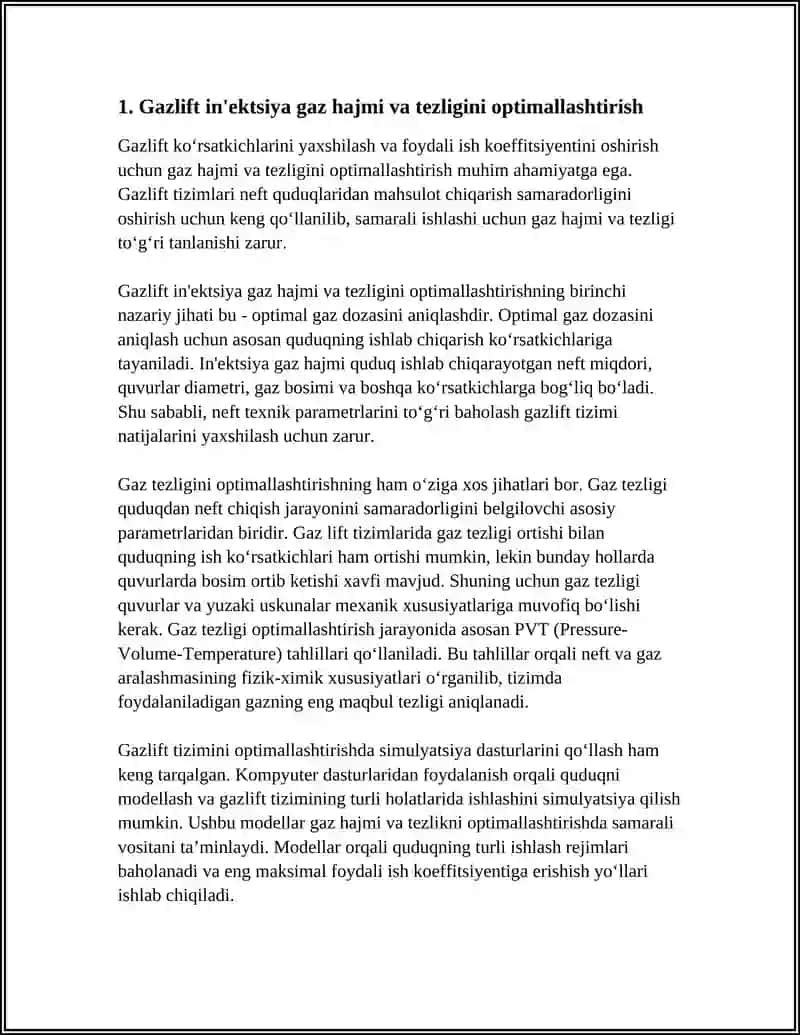 GAZLIFTNING FOYDALI ISH KOEFFITSIYENTINI OSHIRISHNING ZAMONAVIY USULLARI 4