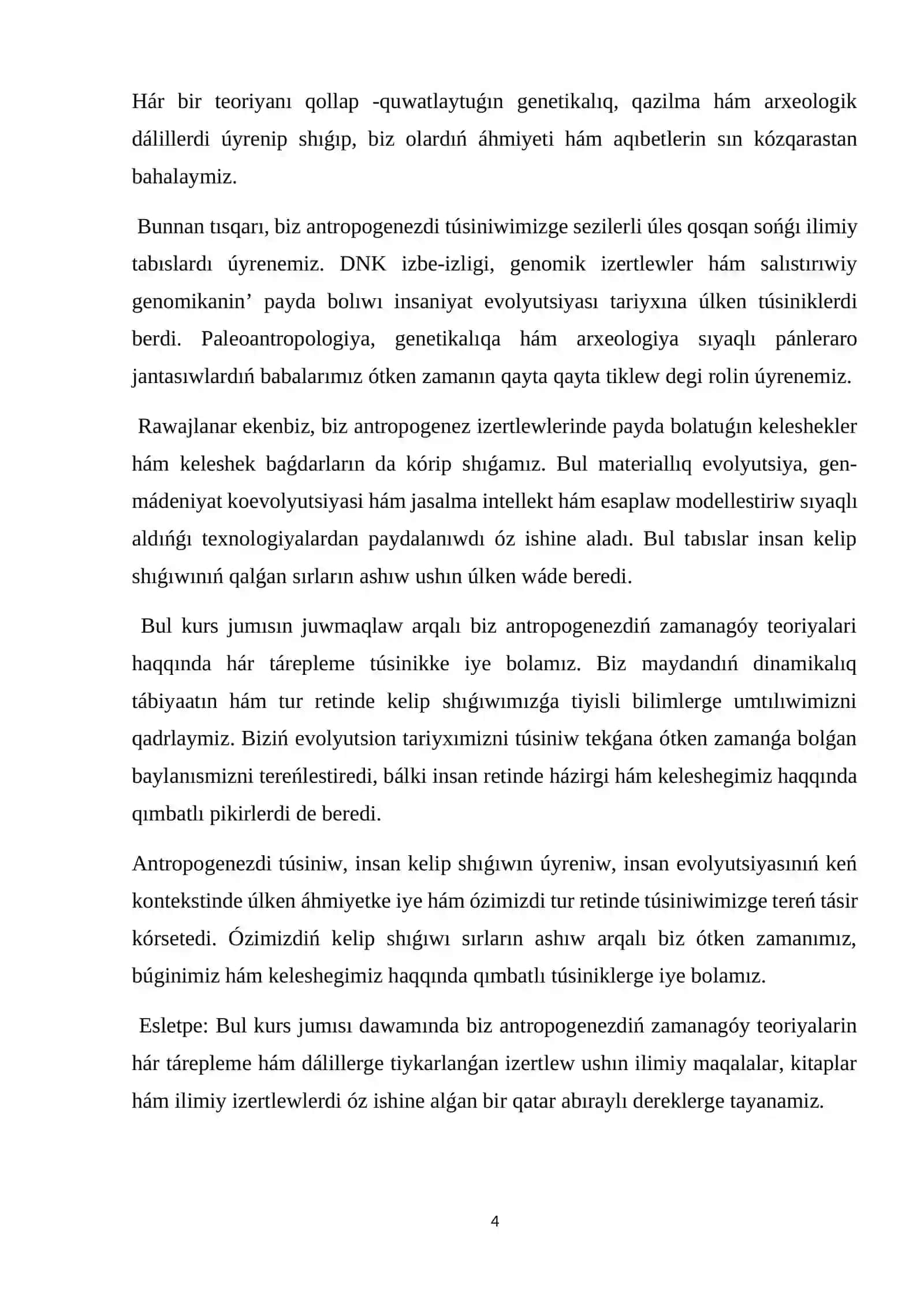 Antropogenez haqqinda zamanago’y teoriyalar 4