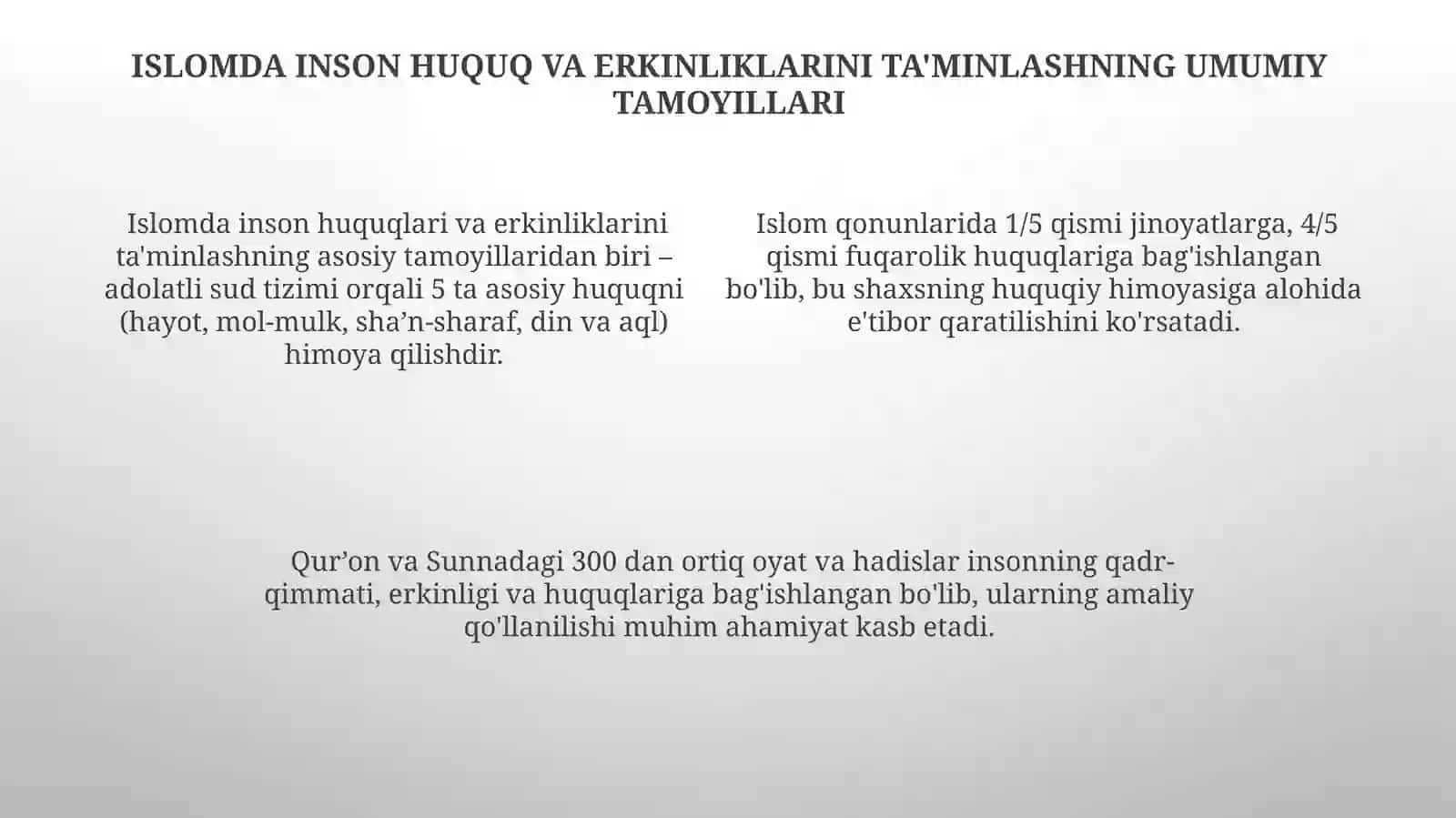 Islomda Inson Huquq va Erkinliklarining Taʼminlanishi 4