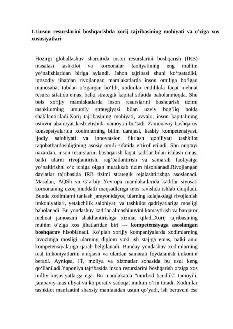 Inson resurslarini boshqarishning xorij tajribasi 4