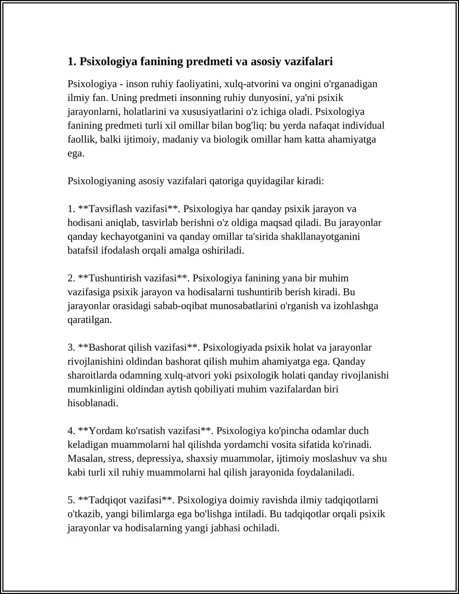 PSIXOLOGIYA FANINI PREDMETI VA VAZIFALARI 4