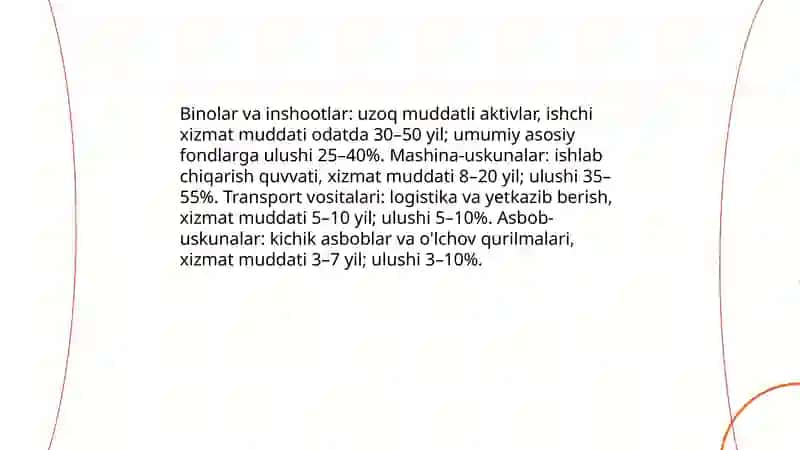Asosiy ishlab chiqarish fondlarining tarkibi va tuzilmasi 4
