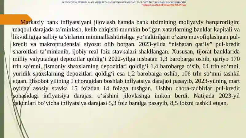 Monetar siyosatning maqsadi, maqsadli ko‘rsatkichlari va asosiyyo‘nalishlari 4