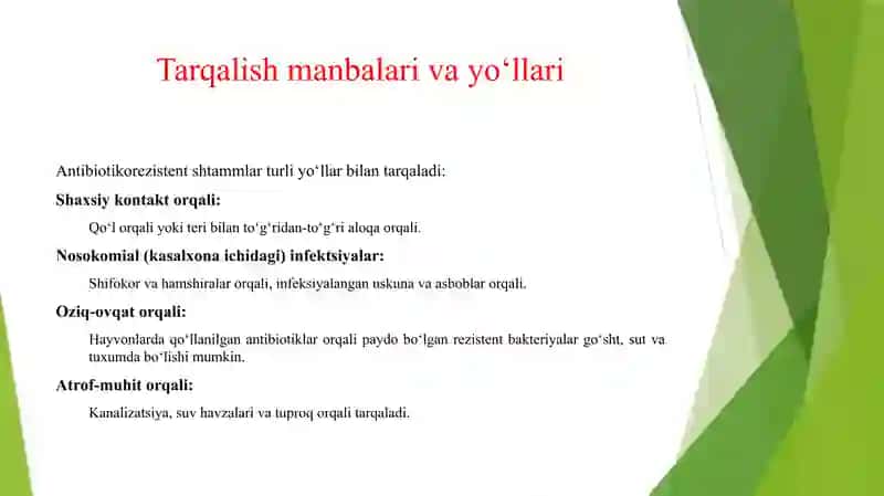ANTIBIOTIKOREZISTENT MIKROORGANIZMLAR SHTAMMLARINING TARQALISHI 4